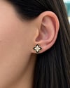 Vp 14 K Altın Kaplama Taşlı Black Yonca Model Küpe