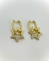 Vp 14 K Taşlı Sallantılı Yıldız Model Küpe