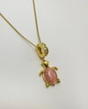 Vp14 K Pembe Su Kablumbağsı Model Kolye 45cm