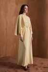Amelie Omuzdan Şallı Elbise-Butter Yellow