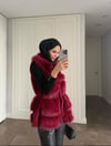 Angora Kürk Yelek-Bordo