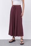 Beli Kuşaklı Etek Görünümlü Pantolon-Bordo