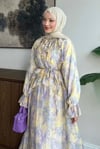 Bloom Fırfır Elbise-Lila