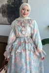 Bloom Fırfır Elbise-Soft Mavi