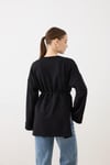 Dikiş Detaylı Yırtmaçlı Sweatshirt-Siyah