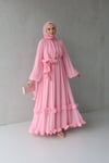 Eva Şallı Elbise-Pembe