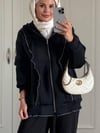 Fermuarlı Puf Sweatshirt-Siyah