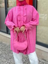Fırfır Detaylı Gömlek-Pembe