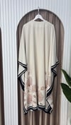 Floral Kaftan Elbise-Ekru