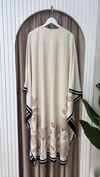 Floral Kaftan Elbise-Ekru