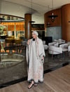 Floral Kaftan Elbise-Ekru