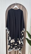Floral Kaftan Elbise-Siyah