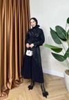 Gül Detaylı Etek Takım-Siyah