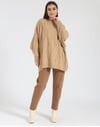 Halka Oversize Balon Kol Kazak-Camel