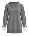İnci Dantel Tunik-Gri