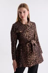 Leopar Desenli Ceket-Siyah