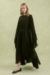 Lora Fırfır Abaya-Kahverengi