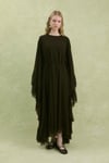 Lora Fırfır Abaya-Kahverengi