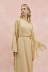 Lora Fırfır Abaya-Yağ Yeşili
