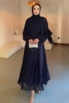 Luna Taşlı Elbise-Lacivert