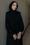 Luna Taşlı Elbise-Siyah
