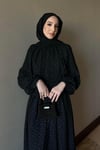 Luna Taşlı Elbise-Siyah
