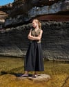 Marina Nervürlü Etek-Siyah