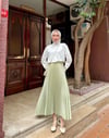 Piliseli Saten Etek-Mint Yeşili