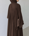 Şifon Abaya -Kahverengi