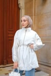 Tasarım Nakış Detaylı Ceket-Ekru