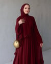 Zareva Şallı Elbise-Bordo