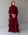 Zareva Şallı Elbise-Bordo