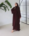 Zarya Abaya Takımı (Abaya-Şal-İç Elbise)-Kahve
