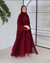 Zarya Abaya Takımı (Abaya-Şal-İç Elbise)-Bordo