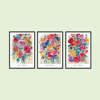 Bouquet Of Flowers 3'lü Tablo Seti