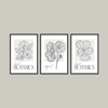 Elegant Botanica Minimalist 3'lü Tablo Seti