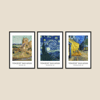 Ünlü Ressam Vincent Van Gogh Eserlerinden Oluşan 3'lü Tablo Seti