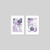 Water Color Purple 2'li Tablo Seti