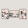 Watercolor Chinese 3'lü Tablo Seti