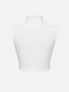 Beyaz Yarım Balıkçı Kolsuz Vatkalı Crop Top