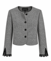 Siyah Jakar Kolu Dantel Detaylı Hırka