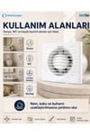 VenteuropeEasy 100 BD Kapaklı Banyo WC Aspiratör Fanı 10 cm Sessiz Havalandırma Fanı 100 mm