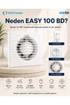 VenteuropeEasy 100 BD Kapaklı Banyo WC Aspiratör Fanı 10 cm Sessiz Havalandırma Fanı 100 mm
