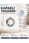 VenteuropeEasy 100 BD Kapaklı Banyo WC Aspiratör Fanı 10 cm Sessiz Havalandırma Fanı 100 mm