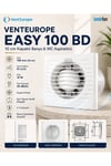 VenteuropeEasy 100 BD Kapaklı Banyo WC Aspiratör Fanı 10 cm Sessiz Havalandırma Fanı 100 mm