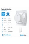 VenteuropeFresh BD 100 Kapaklı Banyo WC Aspiratör Fanı 10 cm Sessiz Havalandırma Fanı 100 mm