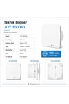 VenteuropeJoy 100 BD 105M/H Banyo ve Tuvalet Aspiratörü – Klapeli Fan