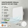 VenteuropeJoy 120 Bd 12 Cm Banyo & Tuvalet Aspiratörü Sessiz Ve Güçlü Klapeli Fan 120 MM
