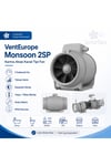 VenteuropeMonsoon 315 2SP Karma Akışlı Kanal Tipi Fan 1650/2060 m³/h Ø315 mm