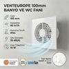VenteuropeRefined 100 Bd 10 Cm Kapaklı Banyo Wc Aspiratör Havalandırma Fanı Sessiz 100 MM